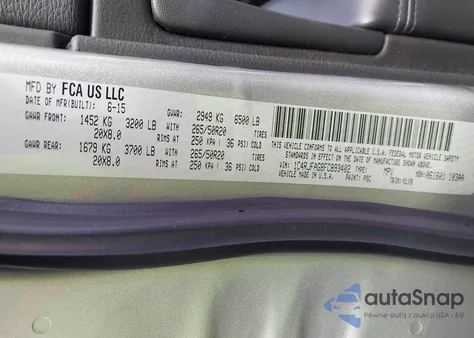 2015 Jeep Grand Cherokee Altitude from USA, damaged, VIN 1C4RJFAG8FC893402